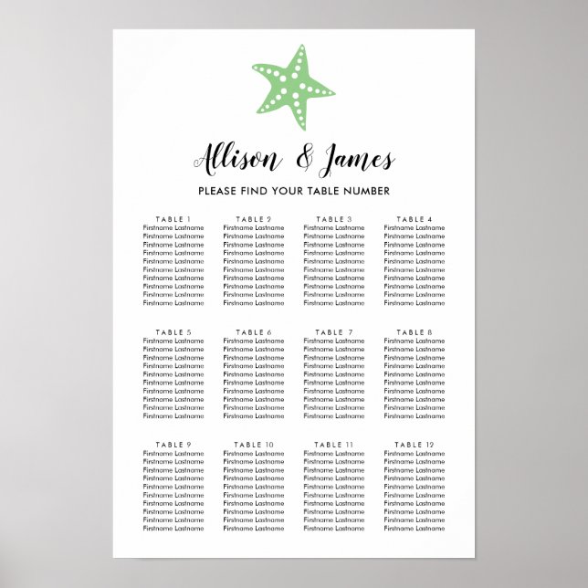 Poster Sinal de Gráfico de Casamento de Peixe Estrelado M (Frente)