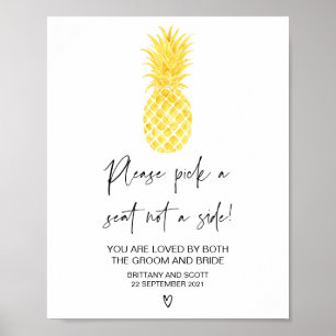 Poster Sinal de Gráfico de Casamento de Praia Tropical