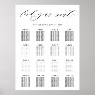 Poster Sinal de Gráfico de Recepção de Casamento Elegante