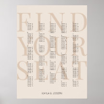 Sinal de Gráfico Sentado Alfabético de Beige Simpl