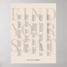 Poster Sinal de Gráfico Sentado Alfabético de Beige Simpl