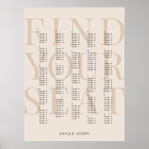 Poster Sinal de Gráfico Sentado Alfabético de Beige Simpl