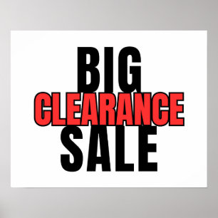 Poster Sinal de grande folga, cartazes Boutique, varejo