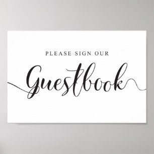 Poster Sinal de Guestbook de Casamento. Assinar nosso Gui