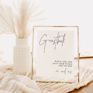 Poster Sinal de Guestbook de Casamento Casamento minima