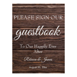 Póster Sinal de Guestbook de Casamento Russo do País