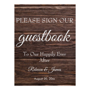 Póster Sinal de Guestbook de Casamento Russo do País