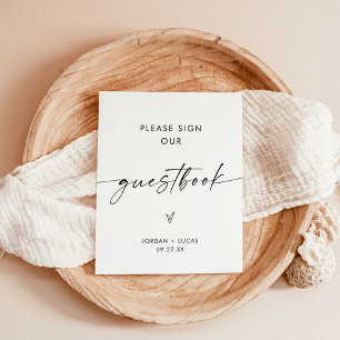 Poster Sinal de Guestbook Minimalista, Casamento Moderno