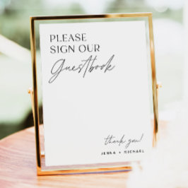 Poster Sinal de Guestbook Minimalista | Livro de Convidad