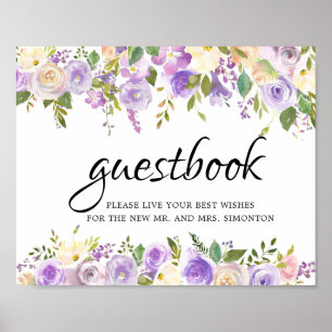 Poster Sinal de Guestbook Roxo