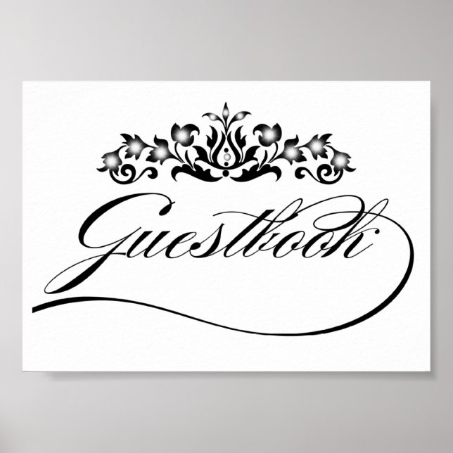 Poster Sinal de Guestbook - Sinal de Casamento de Guestbo (Frente)