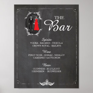 Poster Sinal de Halloween de Esqueletos do Bar Recepção d