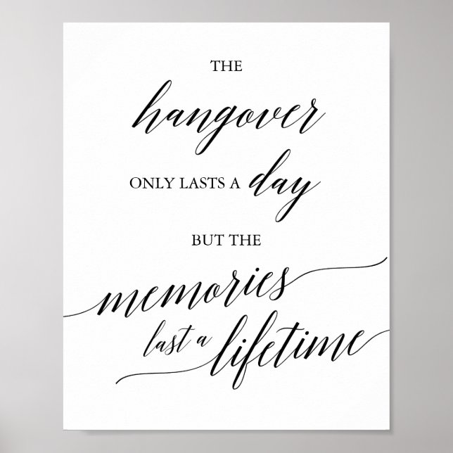 Poster Sinal de Hangover e Memórias de Caligrafia Preta E (Frente)
