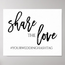 Poster Sinal de Hashtag de Casamento Compartilhe o Amor |