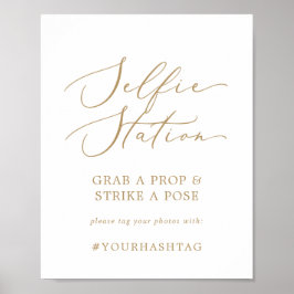 Poster Sinal de Hashtag de casamento da estação Selfie Do