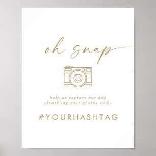 Poster Sinal de Hashtag de casamento do Snap-Casamento Mo