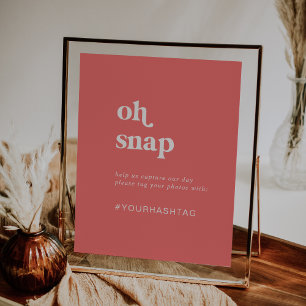 Poster Sinal de hashtag de casamento do Snap-Casamento Re