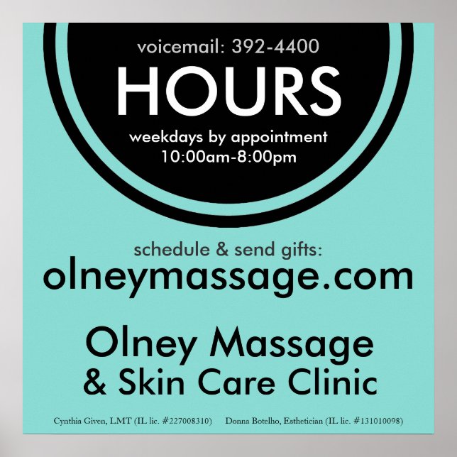 Póster Sinal de Horas de Pequenas Empresas (Frente)