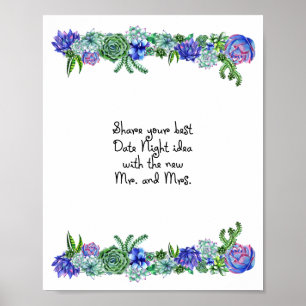 Poster Sinal de Ideia de Data Noite Suculento