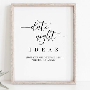 Poster Sinal de Ideia de Noite de Data de Casamento Perso
