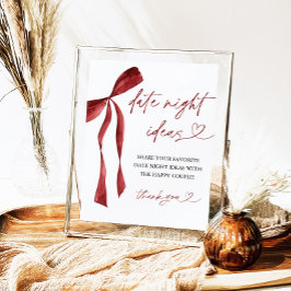 Poster Sinal de Ideias Noturnas de Data do Chá de panela 