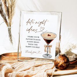 Poster Sinal de Ideias Noturnas de Espresso Martini