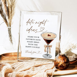 Poster Sinal de Ideias Noturnas de Espresso Martini