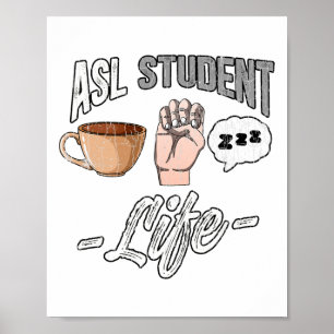 Poster Sinal de Idioma Aposentado Deficientes Auditivos A