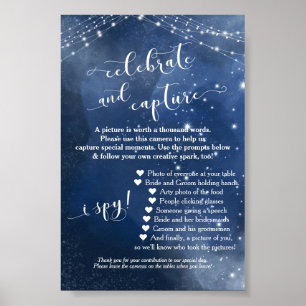 Poster Sinal de instruções da câmera descartável Starry N