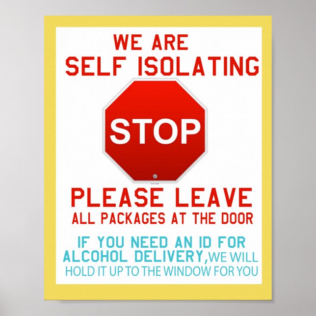 Poster Sinal de isolamento automático para entrega de vír (Frente)
