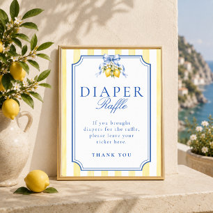 Poster Sinal de Jantar de Diapers para Chuvinha de Bebê L