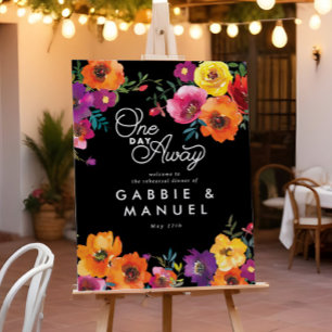 Poster Sinal de Janto de Ensaio Floral Negro Colorido Fie