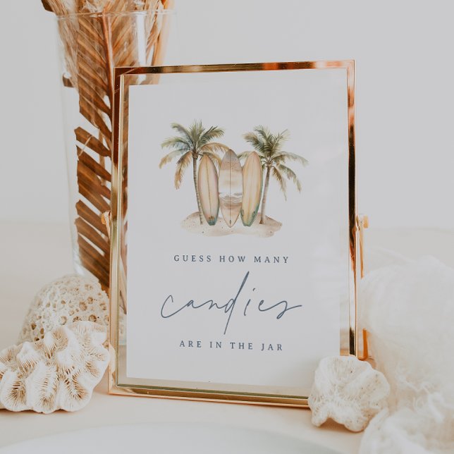 Poster Sinal de Jogo de Adivinhação do Chá de fraldas Cos (Criador carregado)