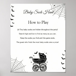 Poster Sinal de Jogo de Caça de Meia de Bebê de Halloween