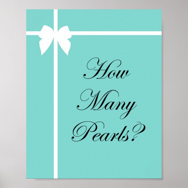 Poster Sinal de Jogo de Chá de Noiva Turquesa (Frente)