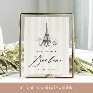 Poster Sinal de Jogo de Chá de panela de Blogue de Paris
