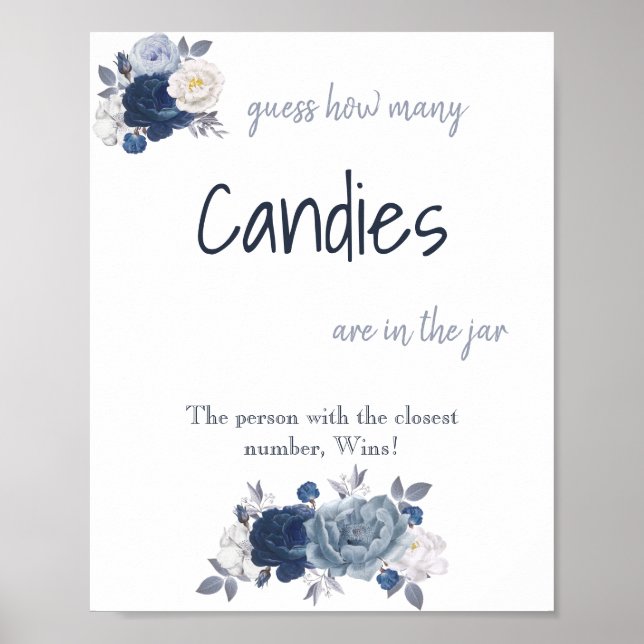 Poster Sinal de Jogo de Chuveiro de Noiva Quantos Doces (Frente)