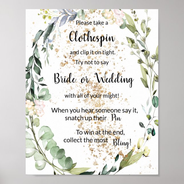 Poster Sinal de Jogo de Chuveiro Herbal com Pregador (Frente)