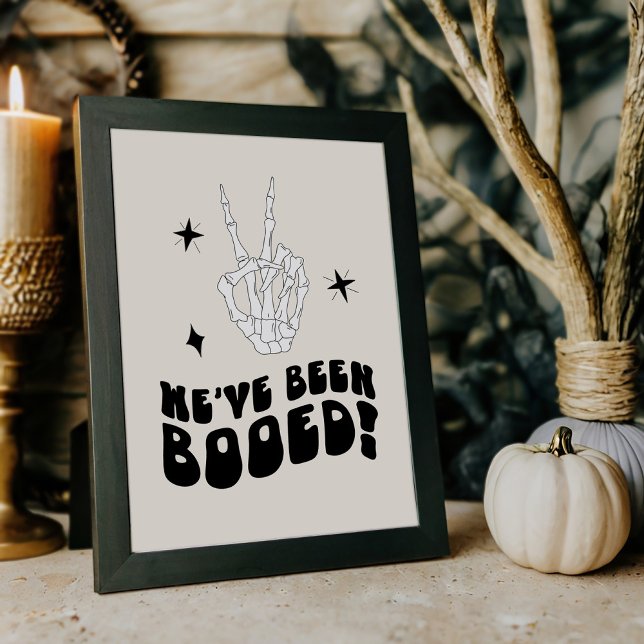 Poster Sinal de Jogo de Vizinho da Groovy Boo Retro Hallo (Criador carregado)