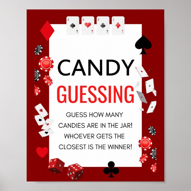 Poster Sinal de jogo do Chá de fraldas Ace Casino (Frente)