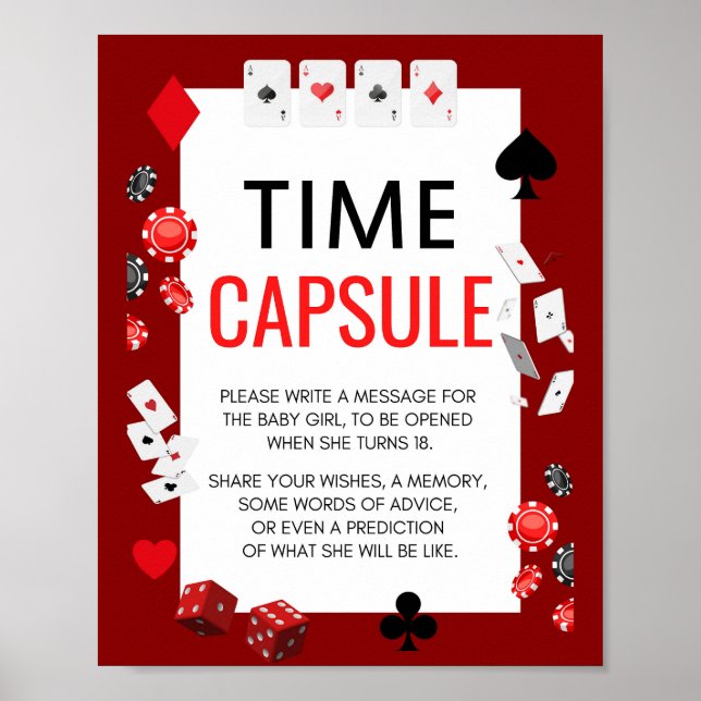 Poster Sinal de jogo do Chá de fraldas Ace Casino (Frente)