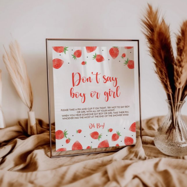 Poster Sinal de jogo do Chá de fraldas Berry Sweet (Criador carregado)