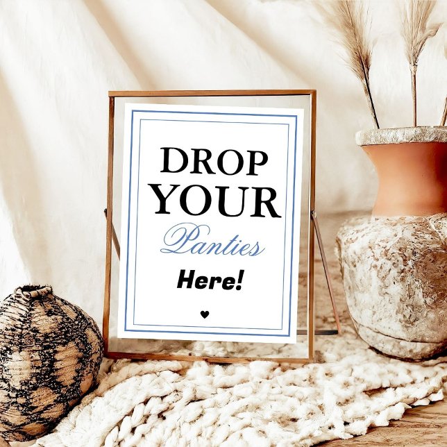 Poster Sinal de jogo Modern Drop Your Panties Bachelorett (Criador carregado)