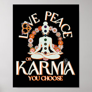 Poster Sinal de Karma Paz Amor Feminino Divino Yang Yoga