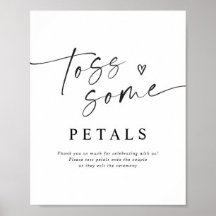 Poster Sinal de Lançamento de Pétalas de Casamento Modern