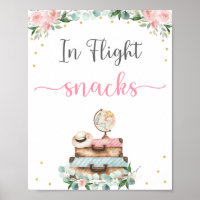 Sinal de Lanche de Viagem Floral em Ouro Rosa para