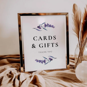 Poster Sinal de Lavanda Floral Elegante e Presente