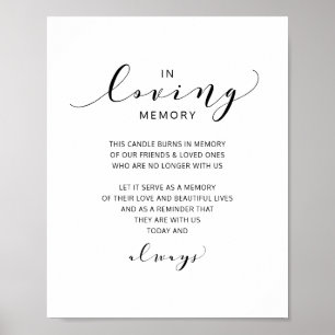 Poster Sinal de Lembrança de Casamento em Memória Script