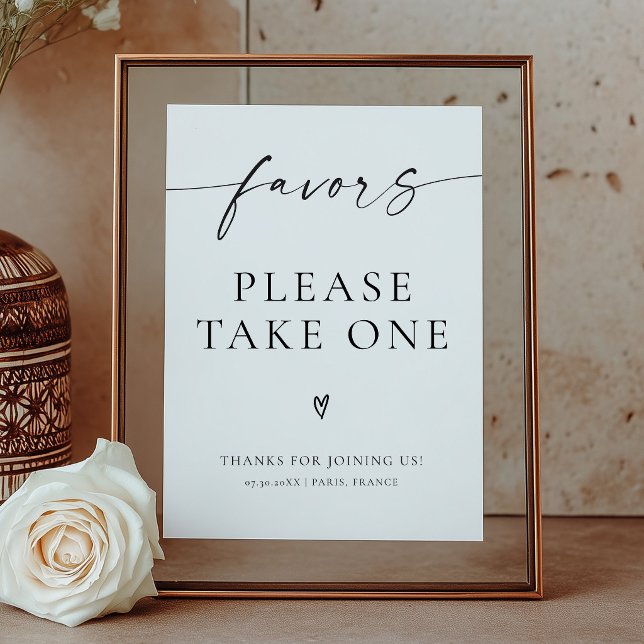 Poster Sinal de Lembranças de Casamento Elegante e Modern (Criador carregado)