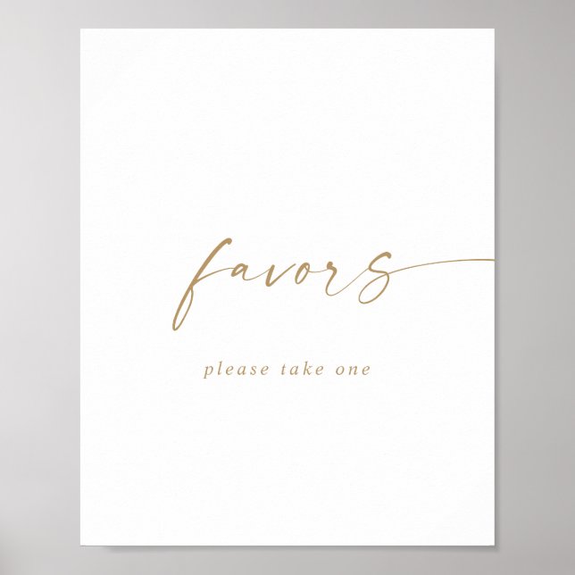 Poster Sinal de Lembranças de Casamento em Letra Dourada  (Frente)